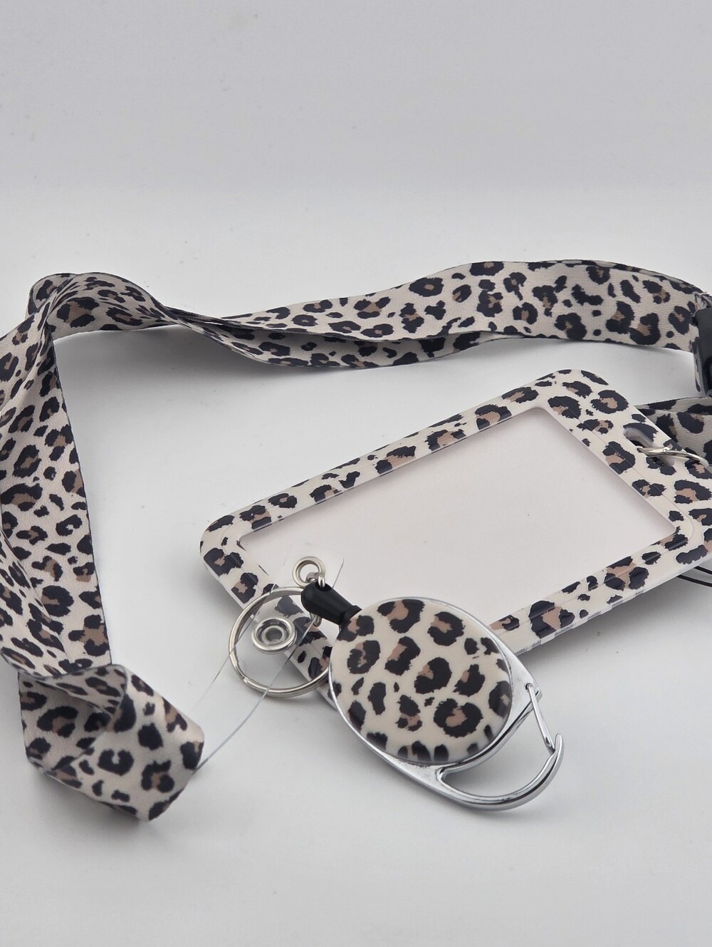 Leopard Holder with Lanyard Retractable Reel, Leopard Lanyards for Badges Ver...